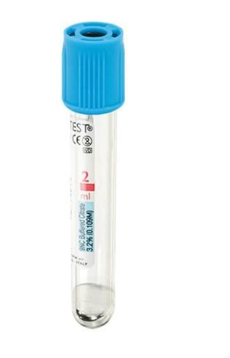 Tube sous vide citrate 2 mL – Vacutest (tube coagulation)