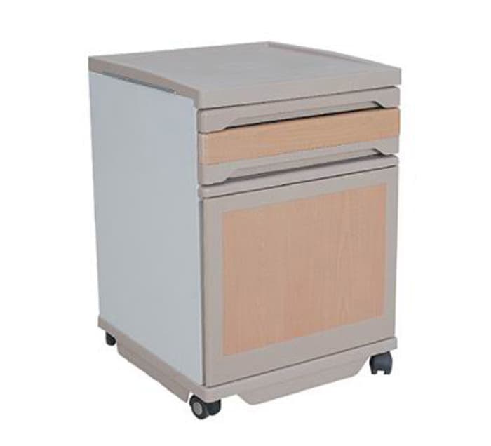 TABLE DE CHEVET EN ABS COULEUR BOIS — vue 1