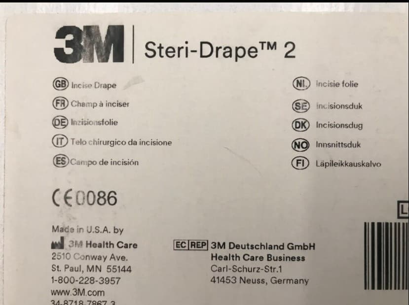STERI-DRAPE  3M CHAMP A INCISER  BOITE DE 10 — vue 1