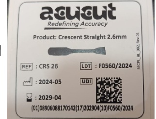 Micro Surgical Knife – Crescent Straight 2,6 mm Couteau
